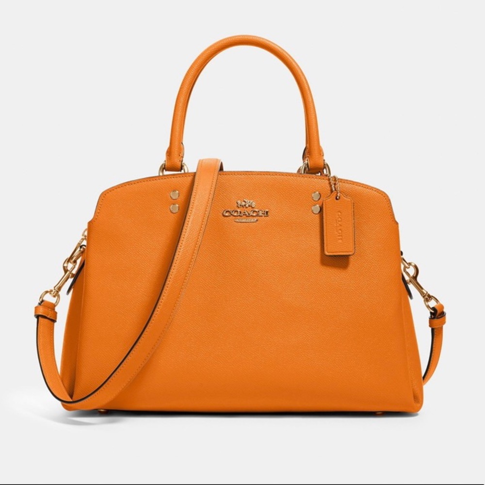 COACH orange leather purse *crossbody or hand held